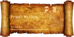 Predl Milica névjegykártya